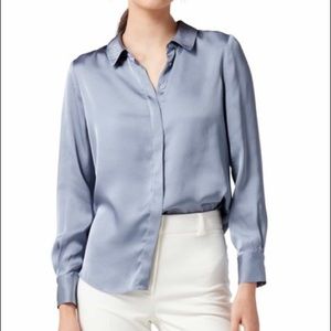 Ever New Silky Blue Long-Sleeve Blouse